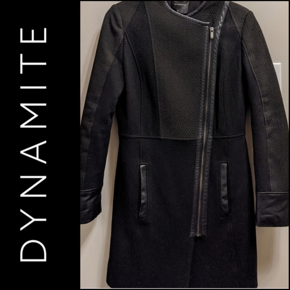 Dynamite Jackets & Blazers - Dynamite dress coat with faux leather detail